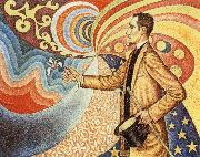 Paul Signac Portrait of Felix Feneon in Front of an Enamel of a Rhythmic Background of Measures and Angles china oil painting artist